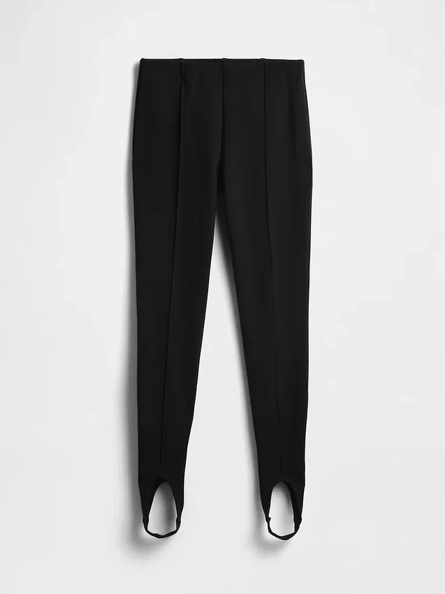 Pantaloni a staffa a vita alta in maglia doppia