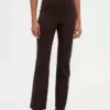 Pantaloni a stivale a vita alta in maglia doppia