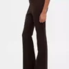 Pantaloni a stivale a vita alta in maglia doppia