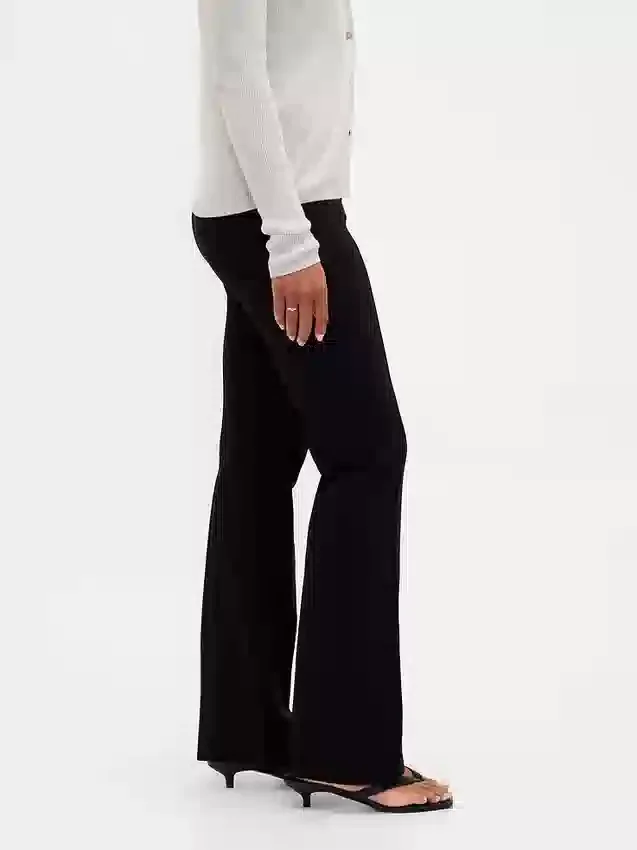 Pantaloni a stivale a vita alta in maglia doppia
