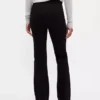 Pantaloni a stivale a vita alta in maglia doppia