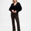 Pantaloni a stivale a vita alta in maglia doppia