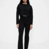 Pantaloni a stivale a vita alta in maglia doppia