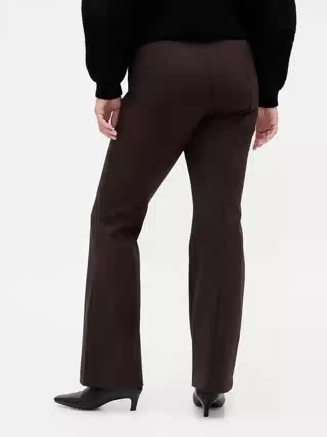 Pantaloni a stivale a vita alta in maglia doppia