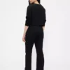 Pantaloni a stivale a vita alta in maglia doppia