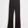 Pantaloni a stivale a vita alta in maglia doppia