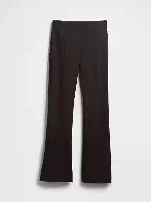 Pantaloni a stivale a vita alta in maglia doppia