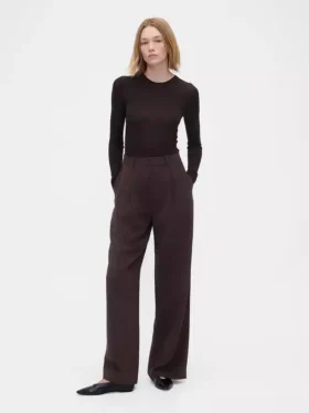 Pantaloni a vita alta con pieghe 365