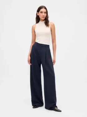Pantaloni a vita alta con pieghe 365