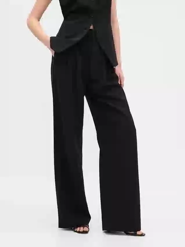 Pantaloni a vita alta con pieghe 365