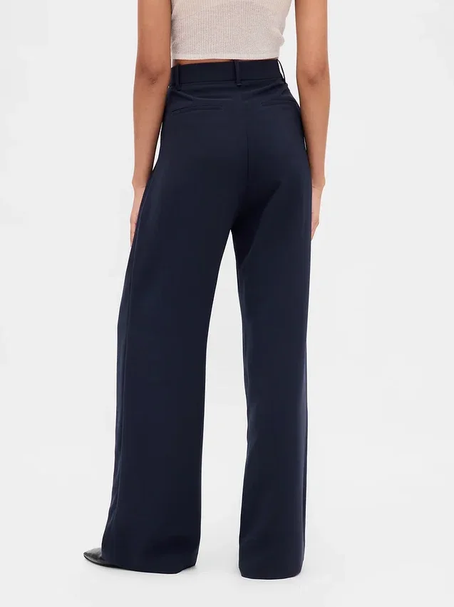Pantaloni a vita alta con pieghe 365
