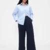 Pantaloni a vita alta con pieghe 365