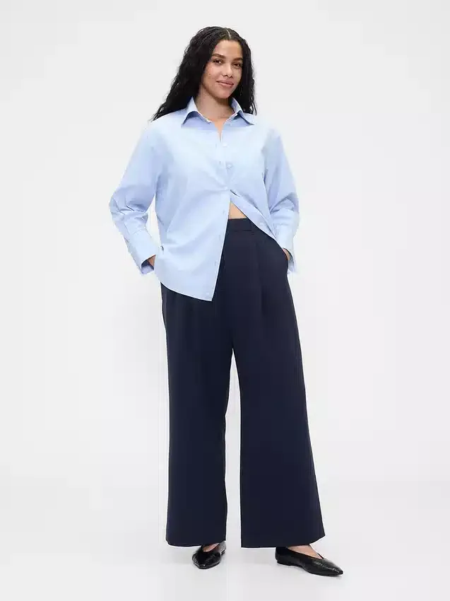 Pantaloni a vita alta con pieghe 365
