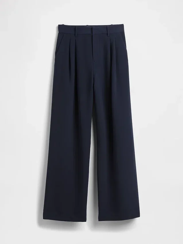 Pantaloni a vita alta con pieghe 365