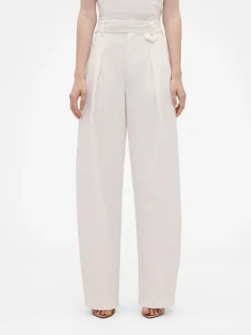 Pantaloni a vita alta con pieghe ad arco GAP × Victoria Beckham