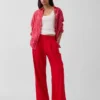 Pantaloni a vita alta in misto lino 365