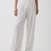 Pantaloni a vita alta in misto lino 365