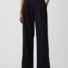 Pantaloni a vita alta in misto lino 365