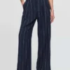 Pantaloni a vita alta in misto lino 365