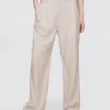 Pantaloni a vita alta in misto lino 365