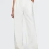 Pantaloni a vita alta in misto lino 365