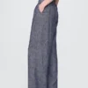 Pantaloni a vita alta in misto lino 365