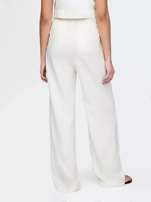 Pantaloni a vita alta in misto lino 365