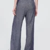 Pantaloni a vita alta in misto lino 365