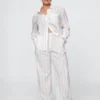Pantaloni a vita alta in misto lino 365