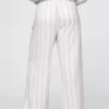 Pantaloni a vita alta in misto lino 365