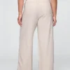 Pantaloni a vita alta in misto lino 365