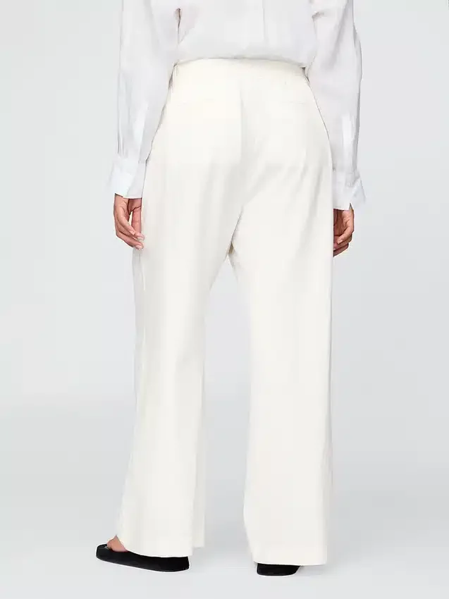 Pantaloni a vita alta in misto lino 365