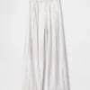 Pantaloni a vita alta in misto lino 365