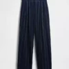 Pantaloni a vita alta in misto lino 365
