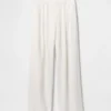 Pantaloni a vita alta in misto lino 365