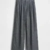 Pantaloni a vita alta in misto lino 365
