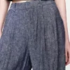 Pantaloni a vita alta in misto lino 365