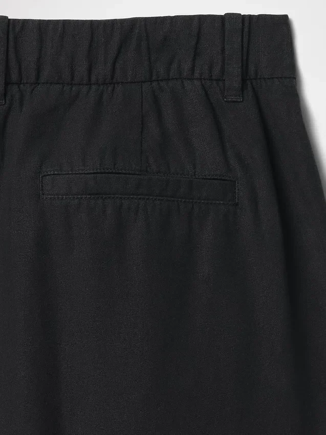 Pantaloni a vita alta in misto lino 365