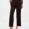 Pantaloni a vita alta in twill, modello dritto alla caviglia