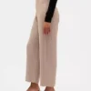 Pantaloni a vita alta in twill, modello dritto alla caviglia