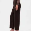 Pantaloni a vita alta in twill, modello dritto alla caviglia