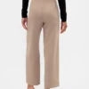 Pantaloni a vita alta in twill, modello dritto alla caviglia
