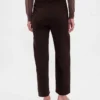 Pantaloni a vita alta in twill, modello dritto alla caviglia