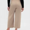 Pantaloni a vita alta in twill, modello dritto alla caviglia