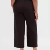 Pantaloni a vita alta in twill, modello dritto alla caviglia