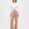 Pantaloni a vita alta in twill spazzolato con pieghe 365