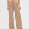 Pantaloni a vita alta in twill spazzolato con pieghe 365