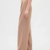 Pantaloni a vita alta in twill spazzolato con pieghe 365