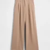 Pantaloni a vita alta in twill spazzolato con pieghe 365