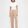 Pantaloni a vita alta in twill spazzolato con taglio affusolato alla caviglia 365